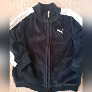 Puma Black Velour Zip up sweat suit 24M